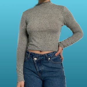 Grey mock neck sweater